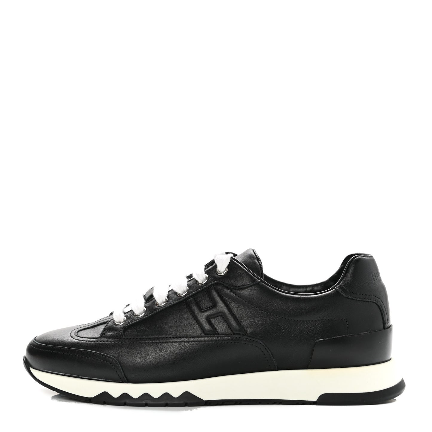 Calfskin Womens Trail Sneakers 39.5 Black