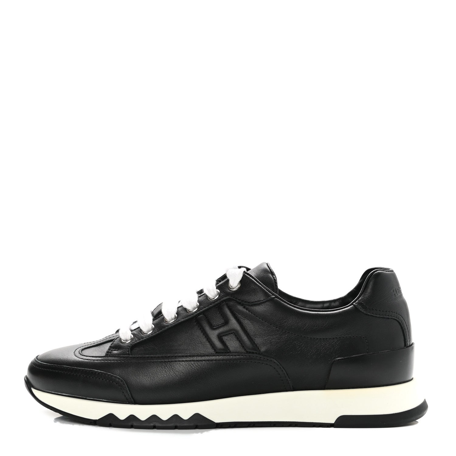 Hermes Calfskin Womens Trail Sneakers 39.5 Black 1 of 8