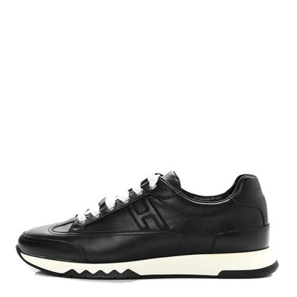 Hermes Calfskin Womens Trail Sneakers 39.5 Black 1 of 8