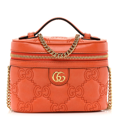 Gucci Calfskin GG Matelasse Mini Top Handle Bag Deep Orange 1 of 9