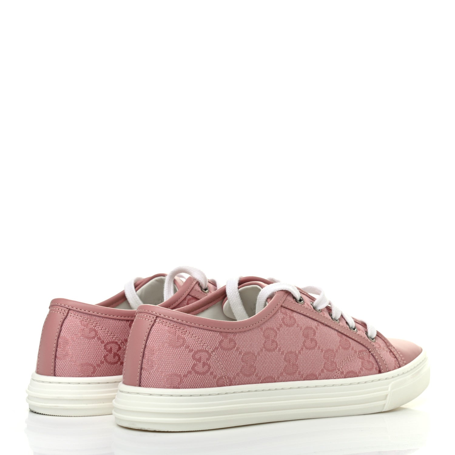 Gucci GG Monogram Calfskin Womens Low Top Sneakers 37 Pink Soft Pink 4 of 7