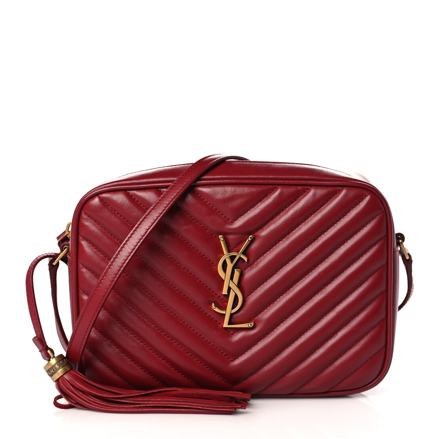 Saint Laurent Calfskin Matelasse Monogram Lou Camera Bag Opyum Red 1 of 9