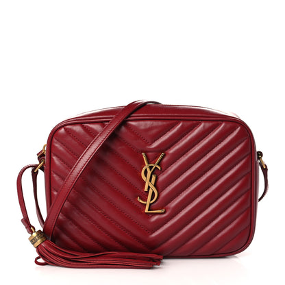 Saint Laurent Calfskin Matelasse Monogram Lou Camera Bag Opyum Red 1 of 9