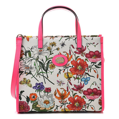 Gucci Canvas Medium Flora Tote Fuchsia 1 of 10