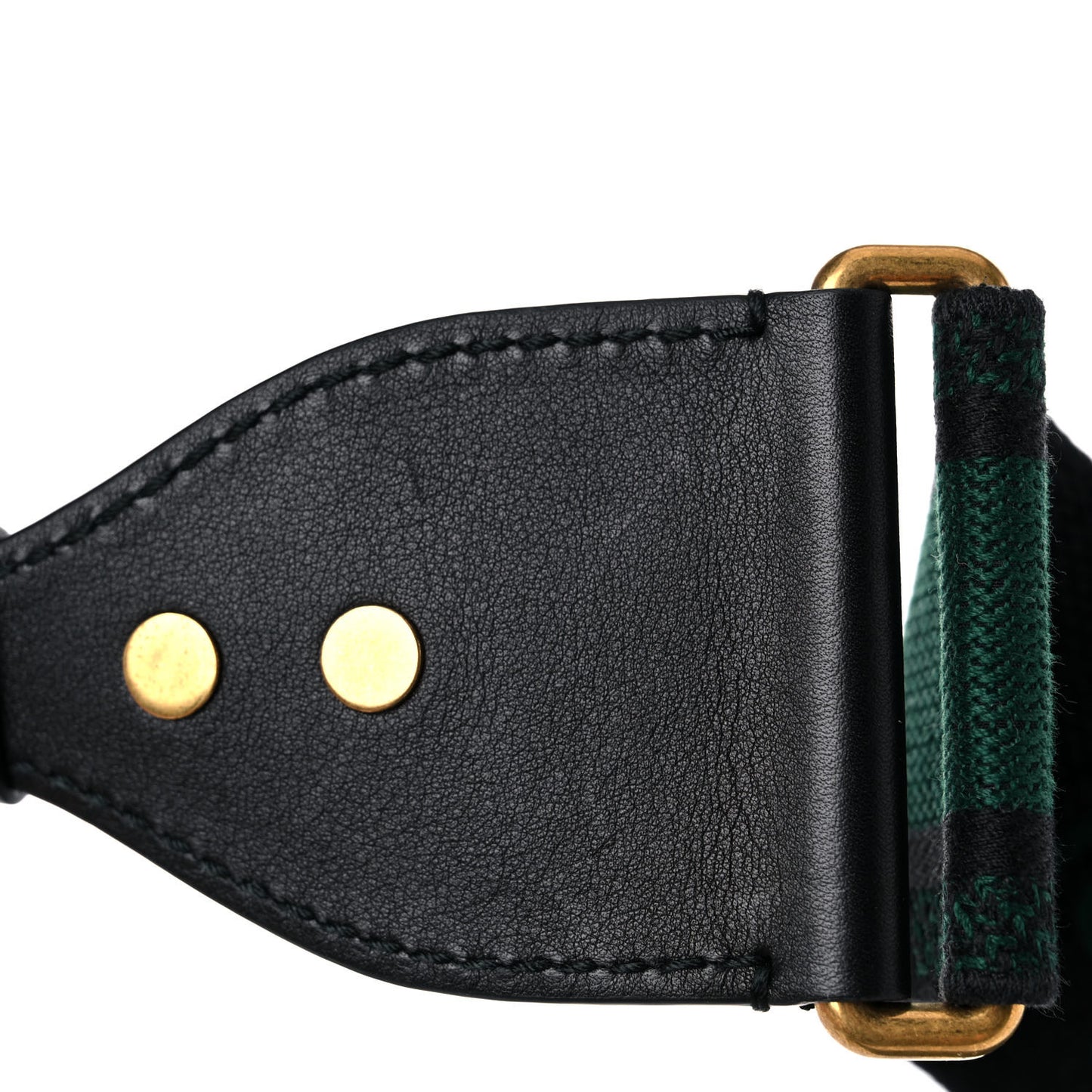 Canvas Embroidered Shoulder Strap Dark Green