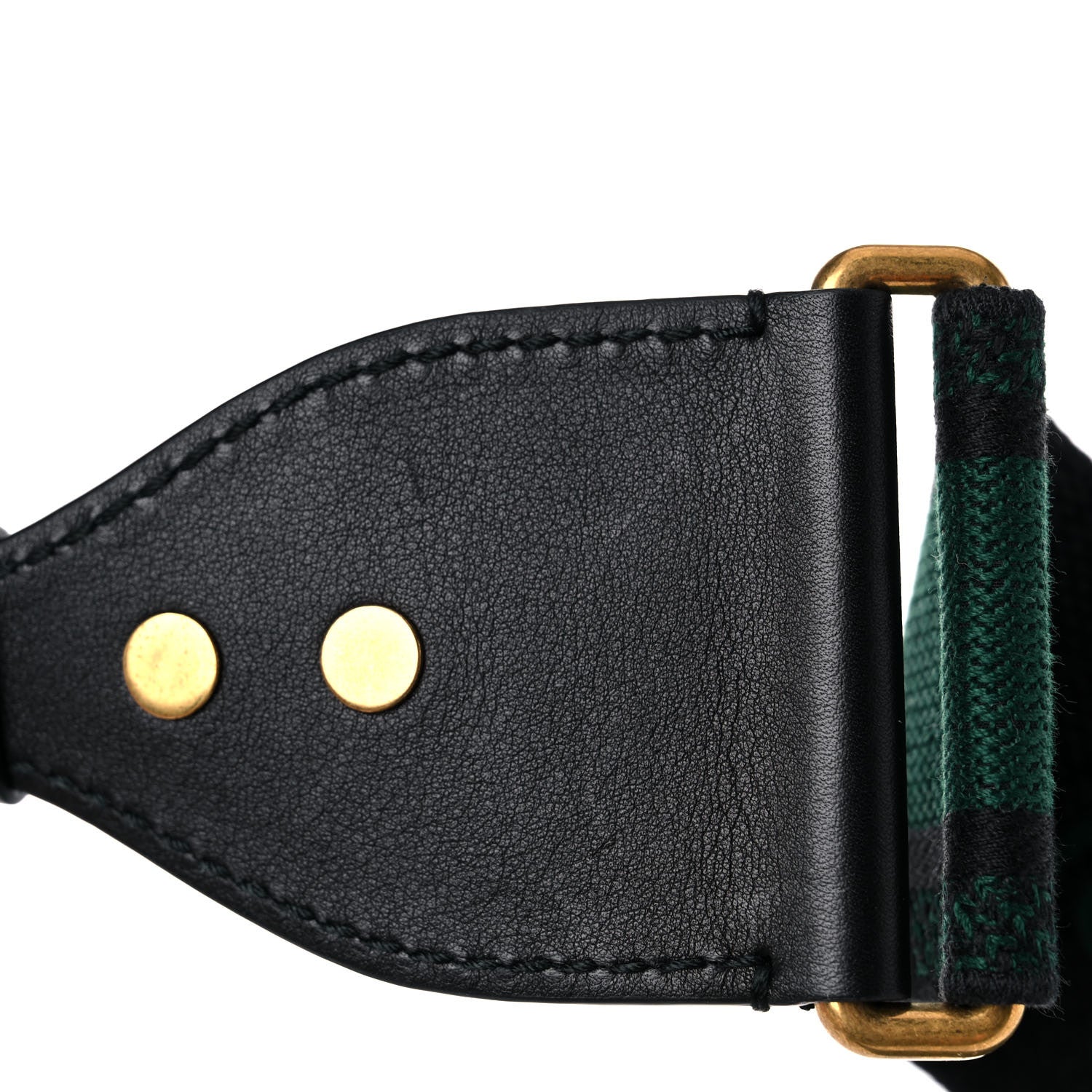 Christian Dior Canvas Embroidered Shoulder Strap Dark Green 5 of 8