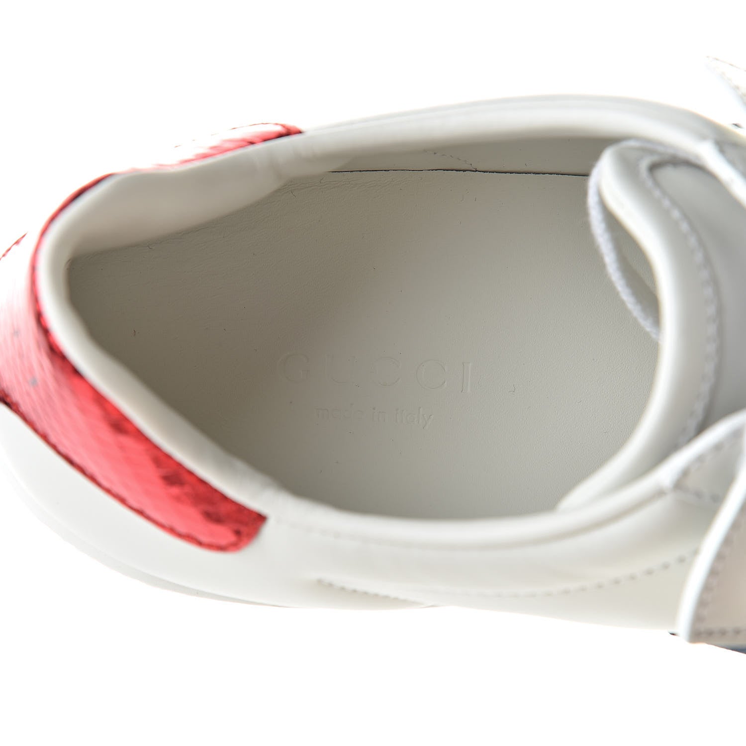 Gucci Calfskin Ayers Web Womens Ace Bow Lace Sneakers 35.5 White 7 of 9