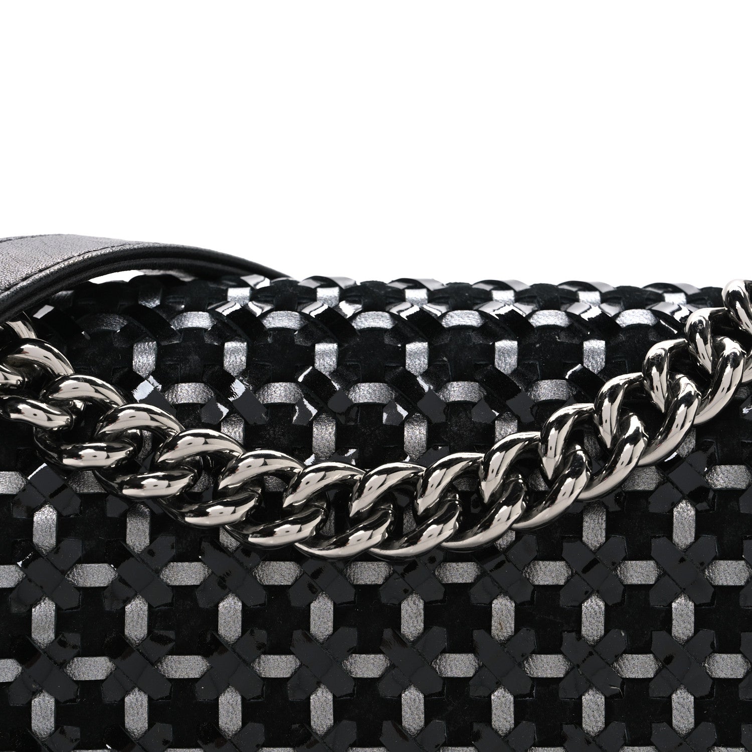 Chanel Calfskin Patent Braided Medium Boy Flap Black 8 of 13
