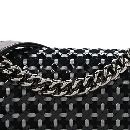 Chanel Calfskin Patent Braided Medium Boy Flap Black 8 of 13