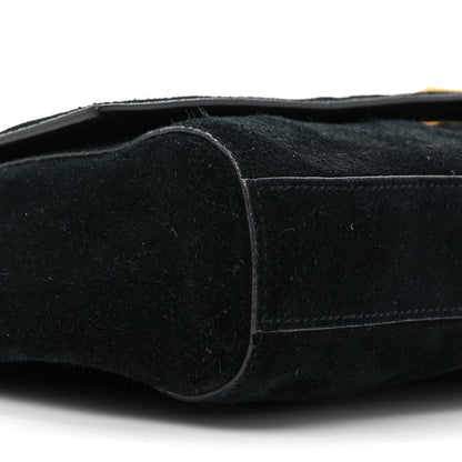 Saint Laurent Smooth Calfskin Suede Medium Reversible Monogram Kate Satchel Black 9 of 11