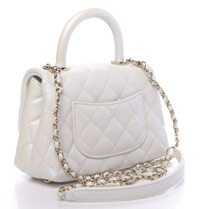 Chanel Iridescent Caviar Quilted Extra Mini Coco Handle Flap Ivory 3 of 11