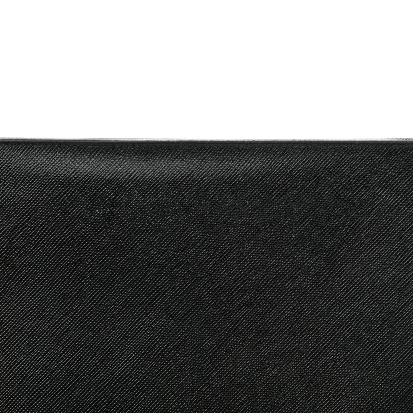 Saffiano Metal Flap Wallet With Strap Black