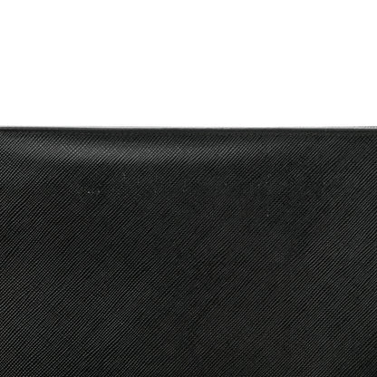 Prada Saffiano Metal Flap Wallet With Strap Black 12 of 12