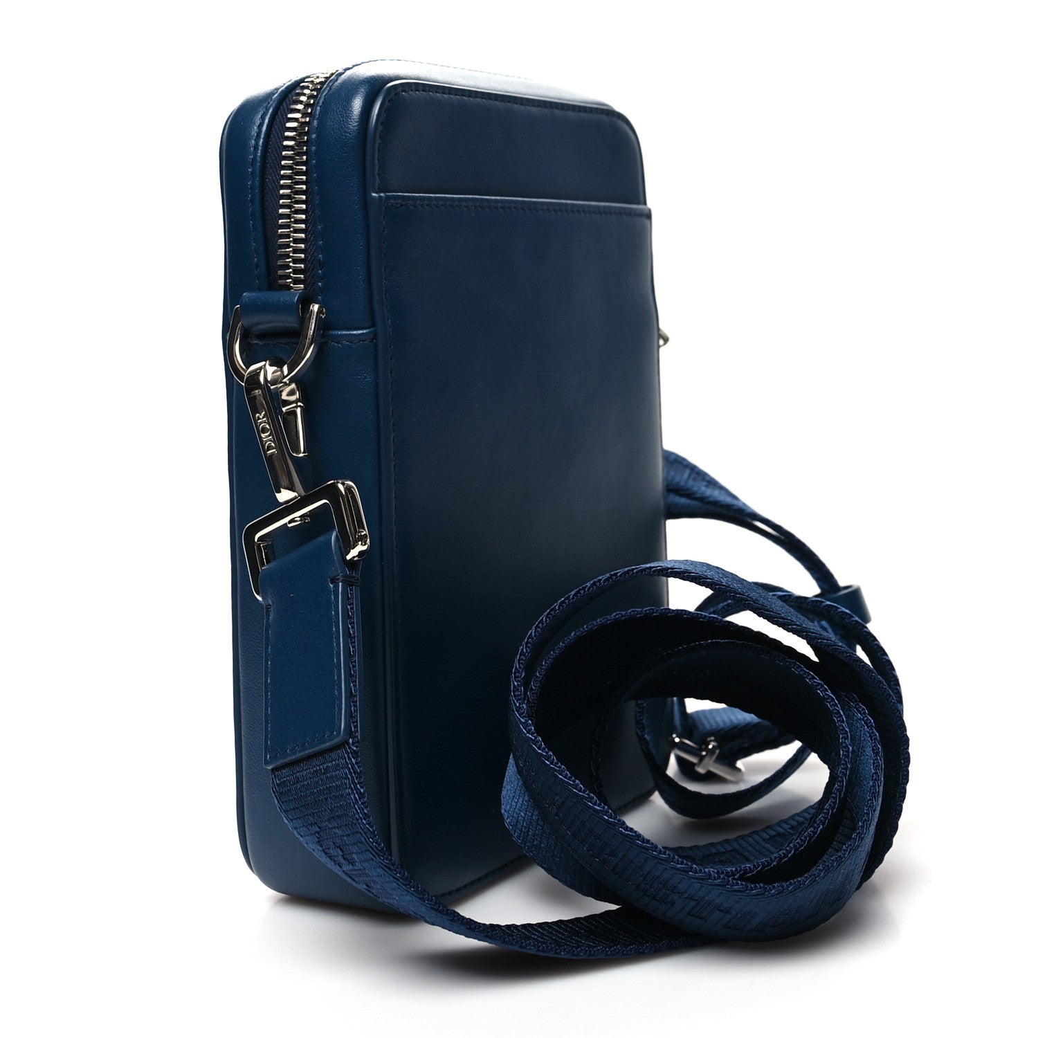 Christian Dior Calfskin Oblique Galaxy Perforated World Tour Messenger Pouch Blue White 3 of 10