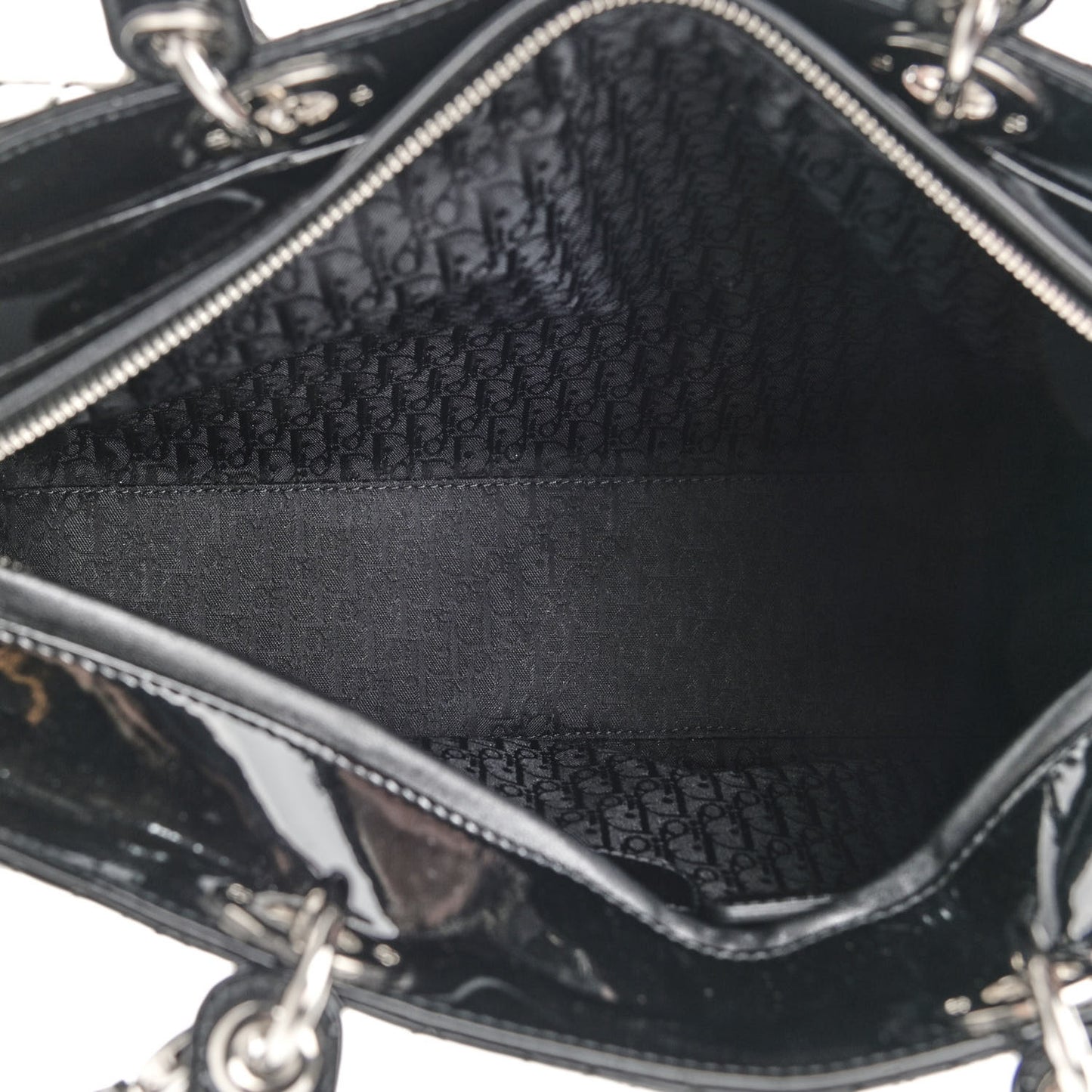 Patent Cannage Large Lady Dior Black