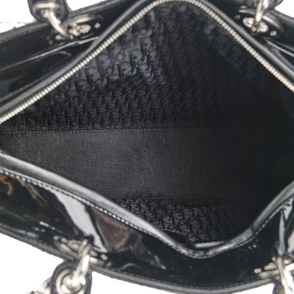 Christian Dior Patent Cannage Large Lady Dior Black 5 of 12