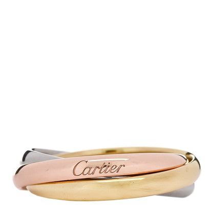 Cartier 18K Pink Yellow White Gold Small Trinity Ring 53 6.5 1 of 5