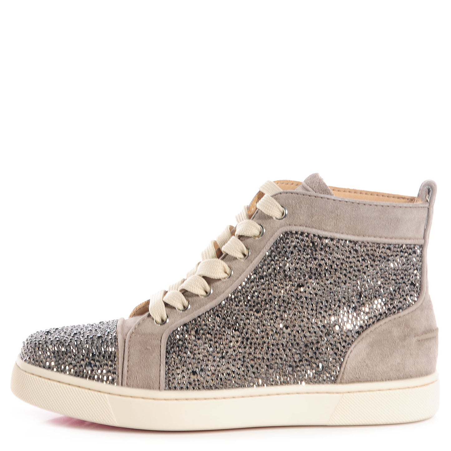 Suede Strass Embellished Louis Flat Sneakers Anthracite 37.5
