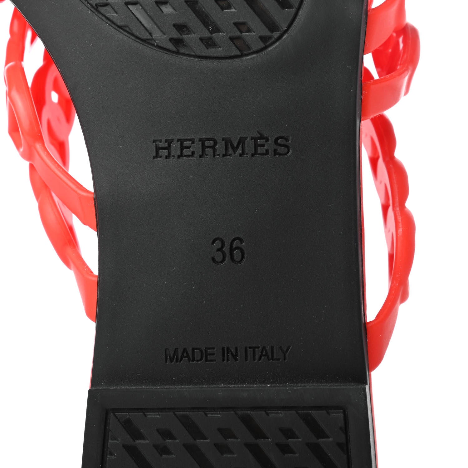 Hermes Rubber Chaine d'Ancre Nude Sandals 36 Pavot 6 of 7
