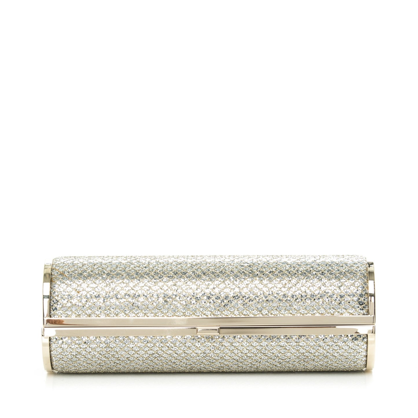 Lame Glitter Tube Clutch Light Gold