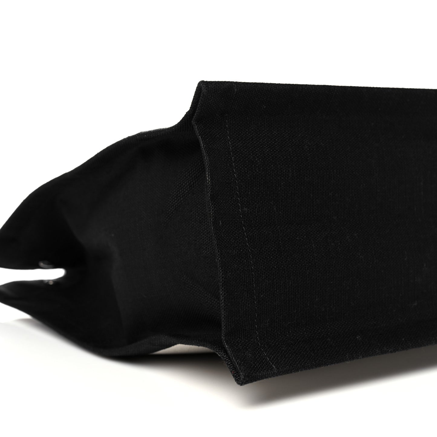 Linen Calfskin Rive Gauche North South Tote White Black
