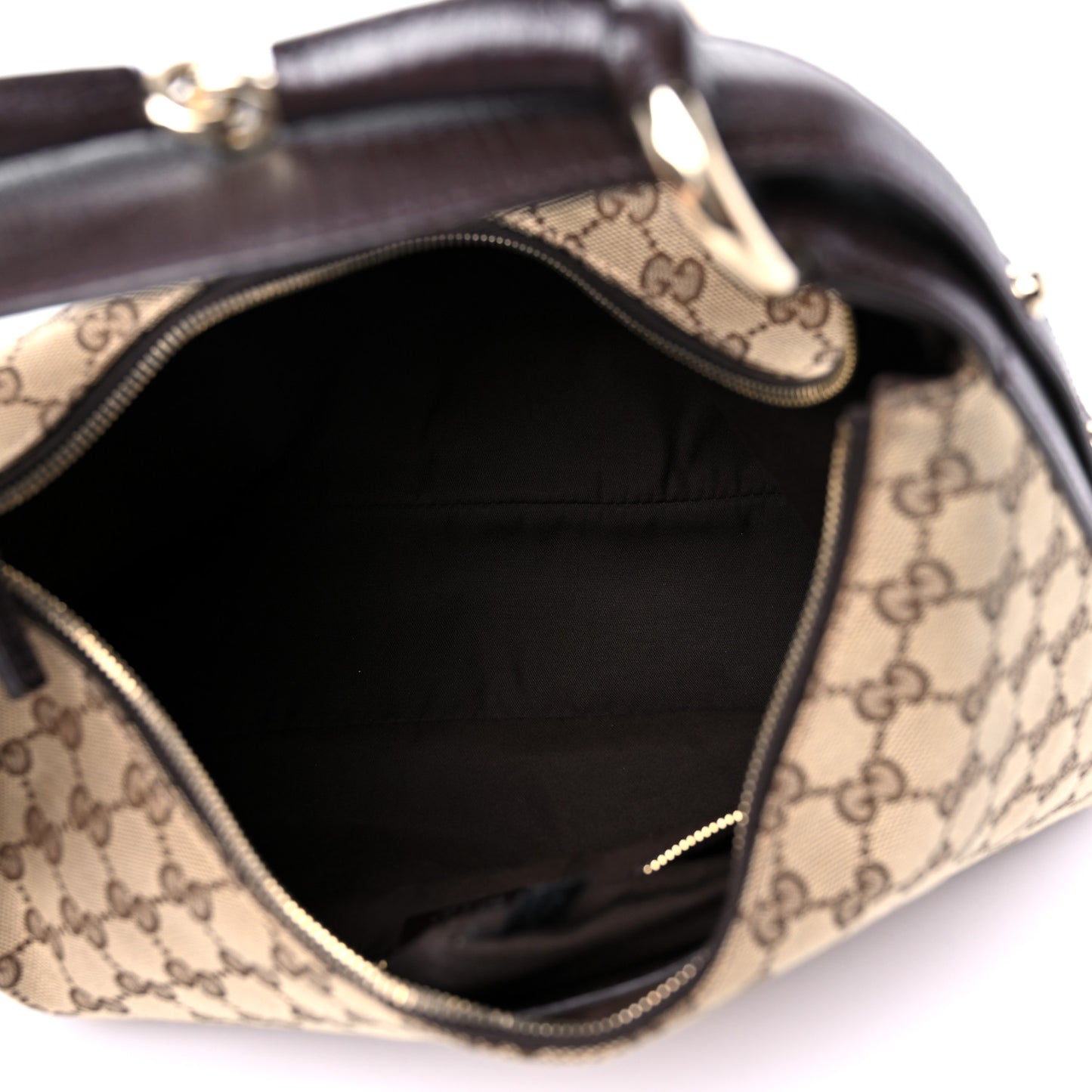 Monogram Medium Horsebit Chain Hobo Dark Brown