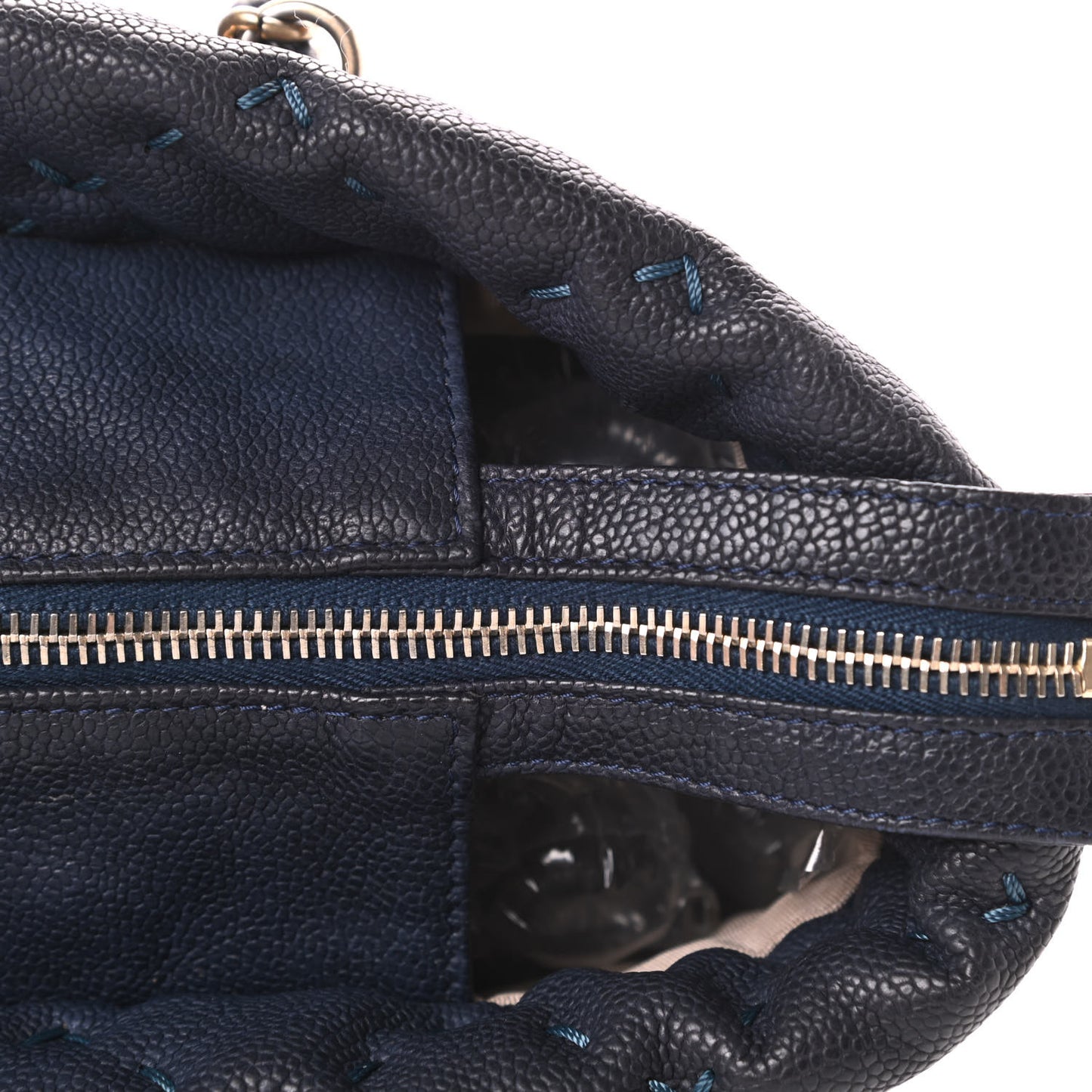 Caviar Stitched Tote Blue
