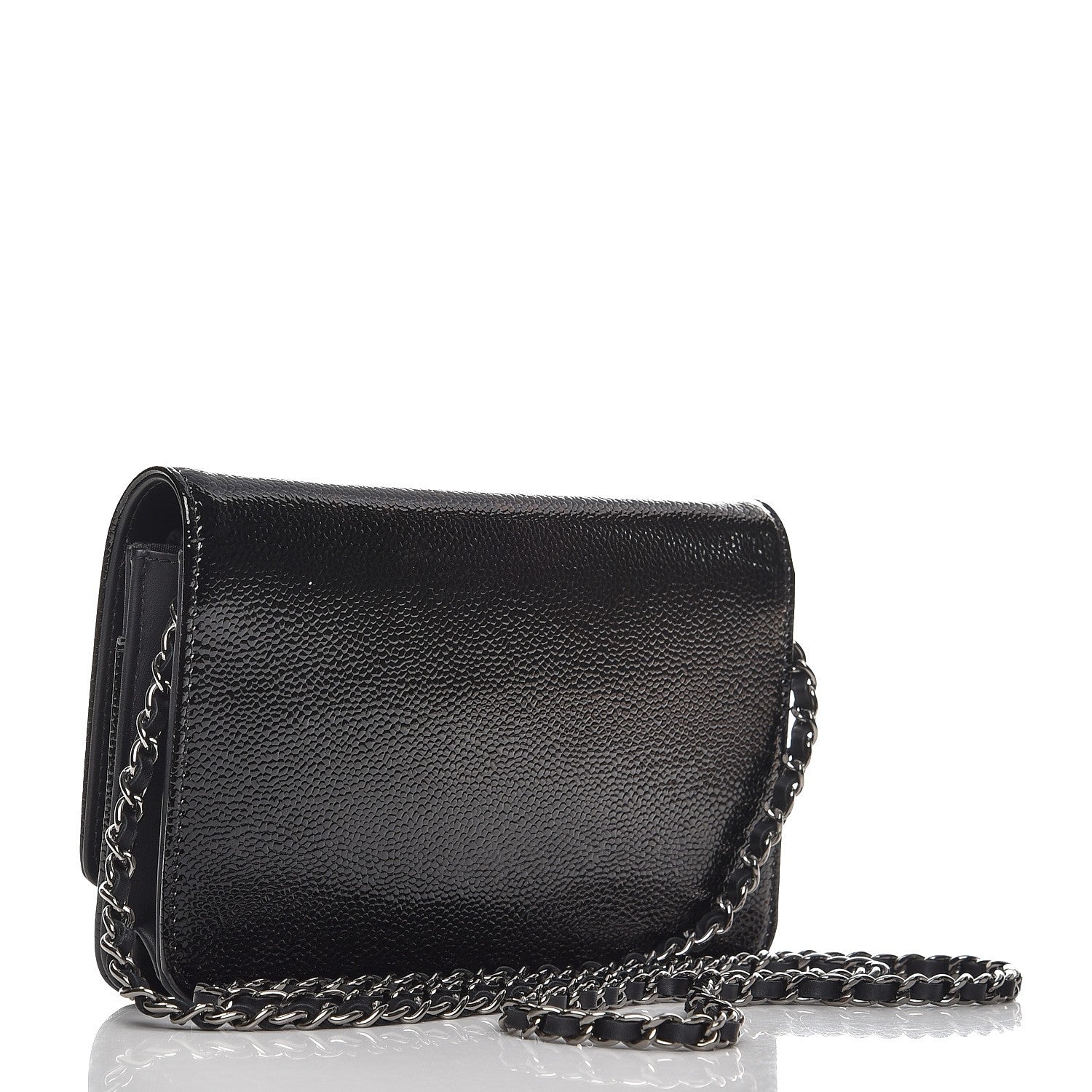 Chanel Patent Caviar Timeless CC Wallet on Chain WOC Black 3 of 9