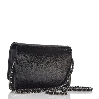 Chanel Patent Caviar Timeless CC Wallet on Chain WOC Black 3 of 9
