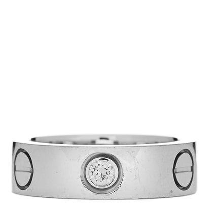 Cartier 18K White Gold 3 Diamond 5.5mm LOVE Ring 47 4 1 of 6