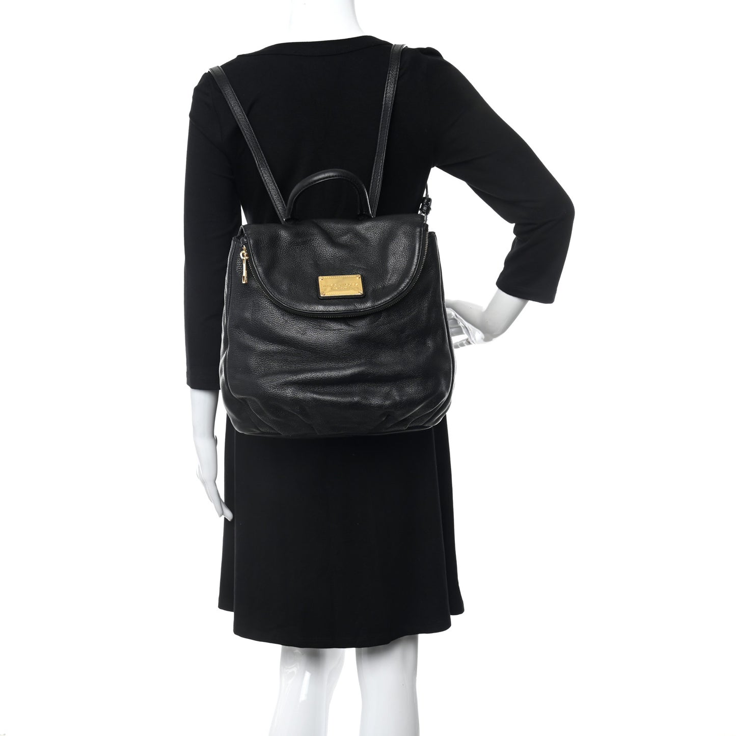 Pebbled Calfskin Backpack Black