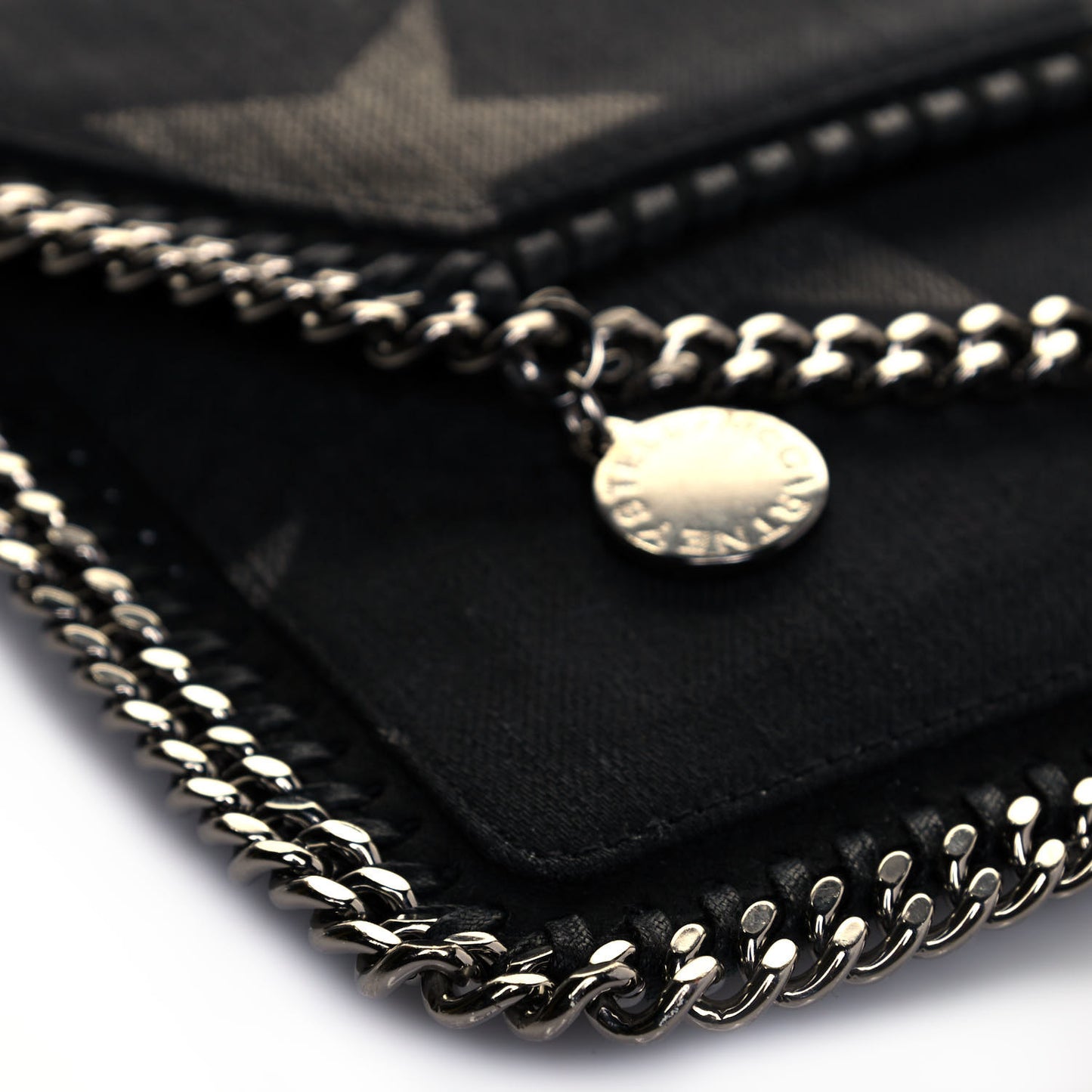 Denim Mini Star Falabella Tote Black