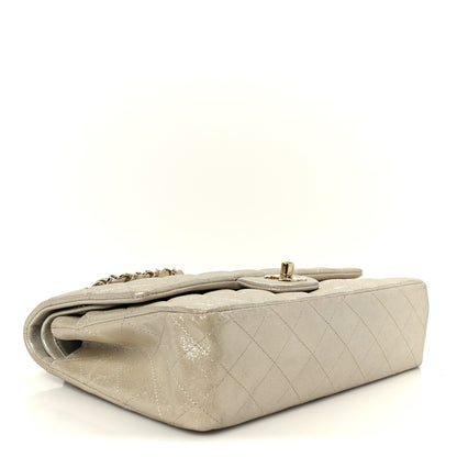 Chanel Metallic Canvas Quilted Medium Double Flap Light Gold 4 of 11
