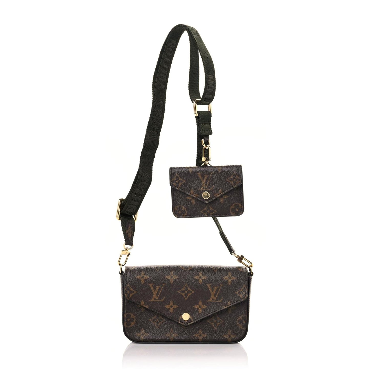 Monogram Felicie Strap & Go Kaki