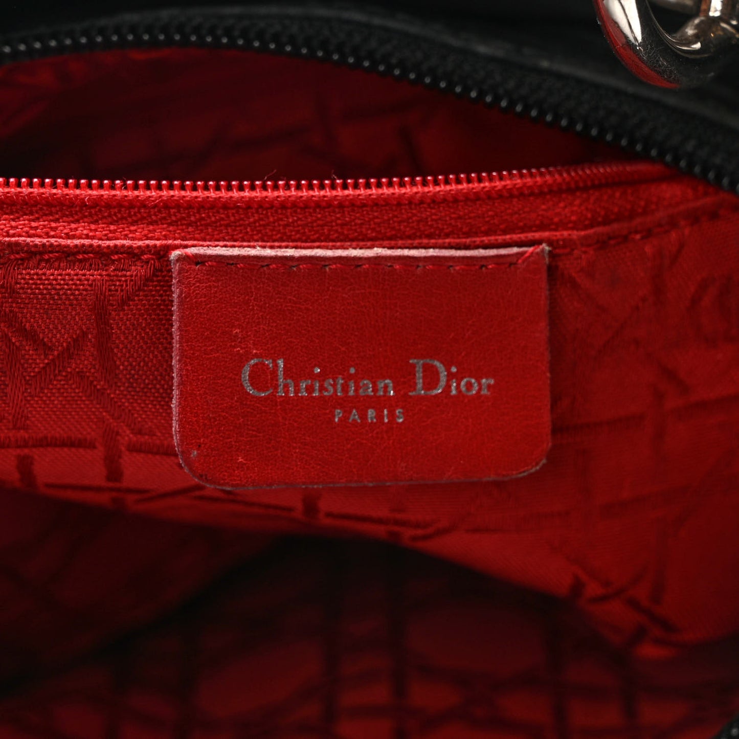 Nylon Cannage Medium Lady Dior Black