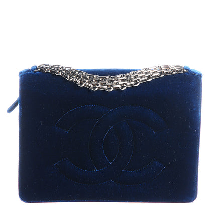 Chanel Velvet Timeless CC Clutch Navy Blue 1 of 7