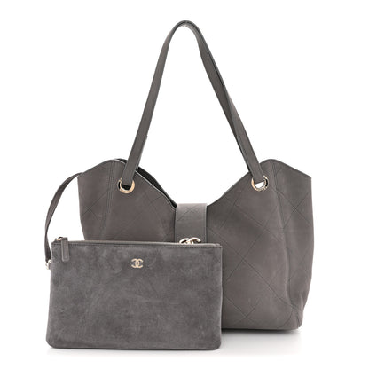 Chanel Grained Nubuck Caviar Quilted Large Shopping Bag Grey 3 of 13