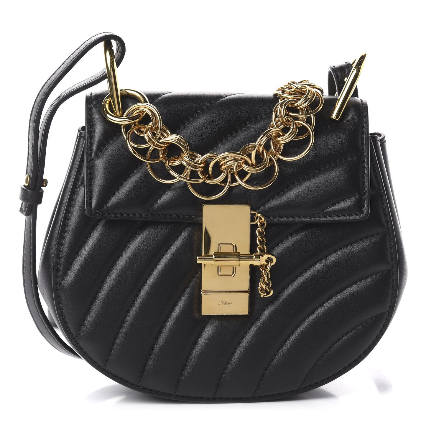 Calfskin Quilted Mini Drew Bijou Shoulder Bag Black