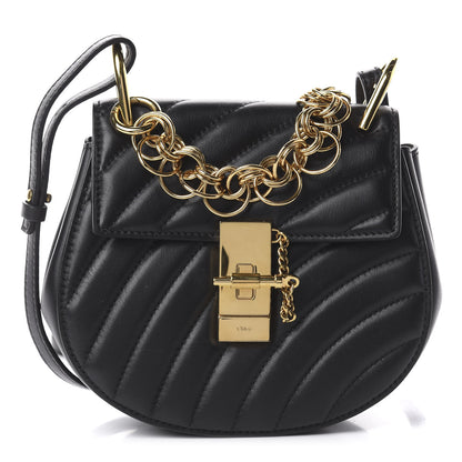 Chloe Calfskin Quilted Mini Drew Bijou Shoulder Bag Black 1 of 8