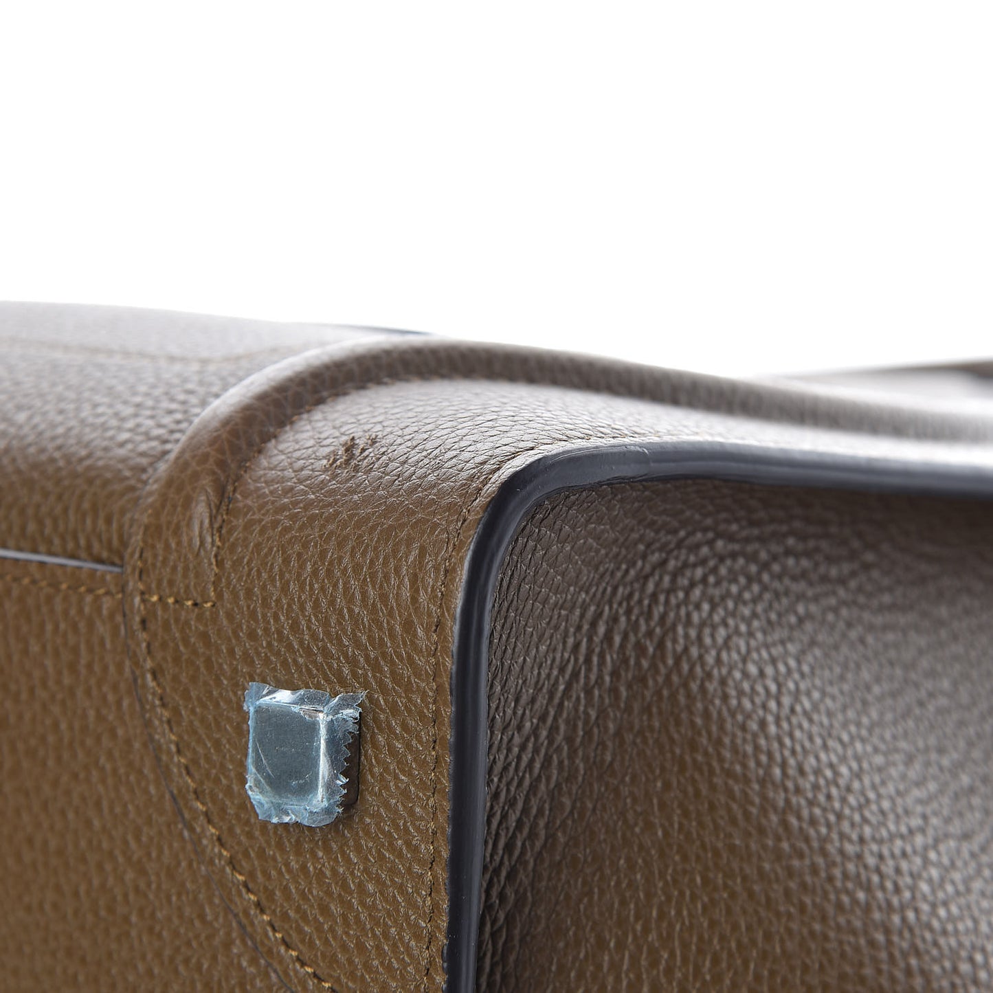 Drummed Calfskin Mini Luggage Moss Green