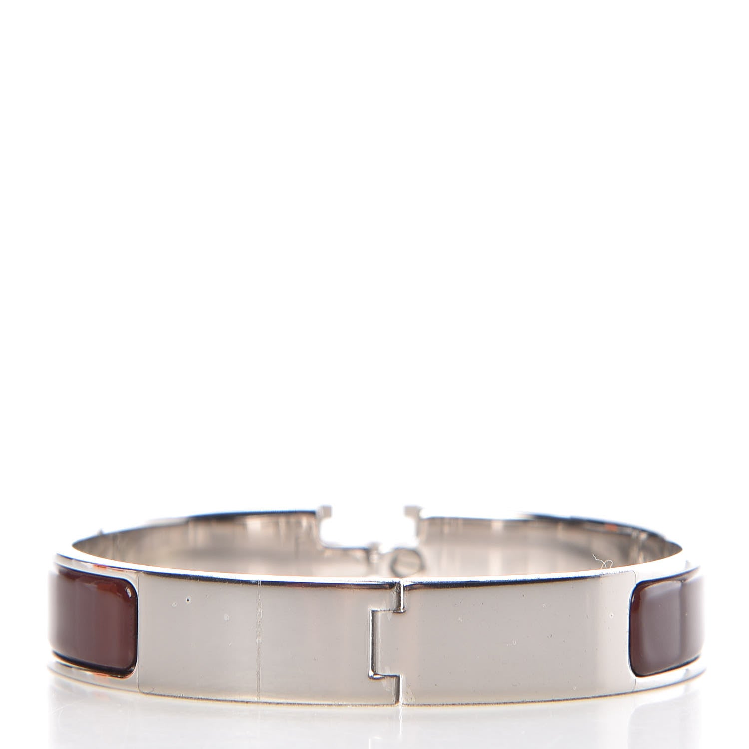 Hermes Enamel Narrow Clic Clac H Bracelet GM Cacao 3 of 5
