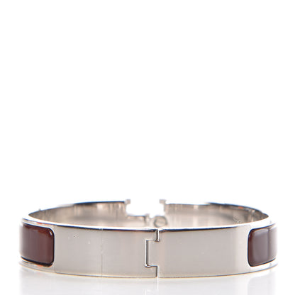 Hermes Enamel Narrow Clic Clac H Bracelet GM Cacao 3 of 5