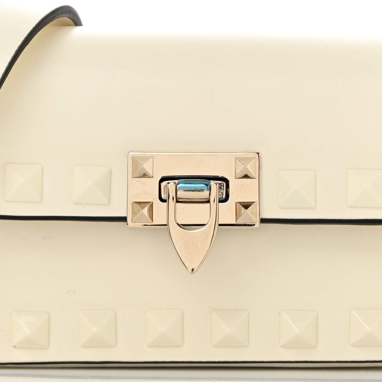 Valentino Garavani Vitello Mini Monochrome Rockstud Flip Lock Shoulder Bag Ivory 7 of 11
