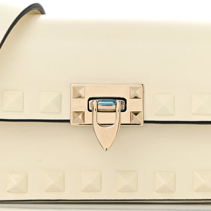Valentino Garavani Vitello Mini Monochrome Rockstud Flip Lock Shoulder Bag Ivory 7 of 11