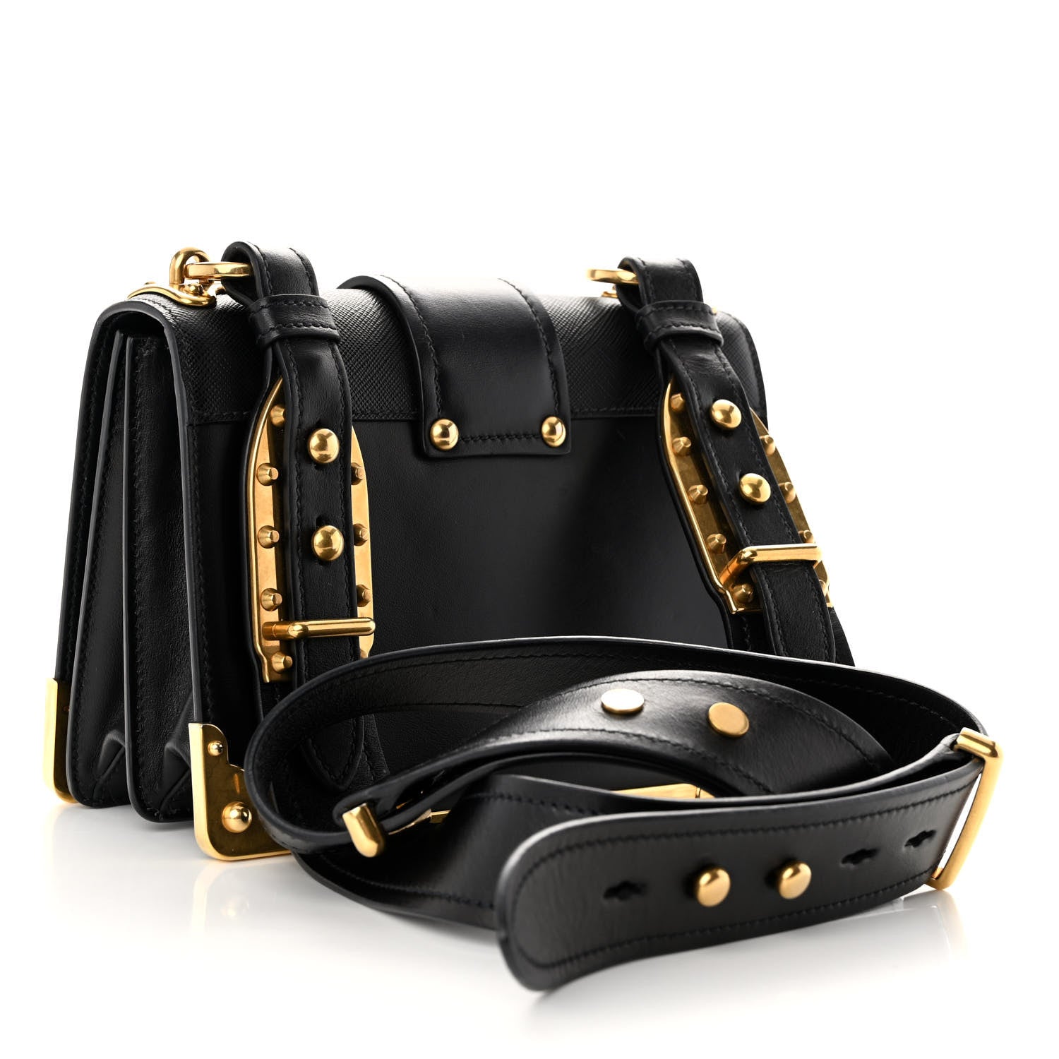 Prada City Calf Saffiano Cahier Bag Black 3 of 11