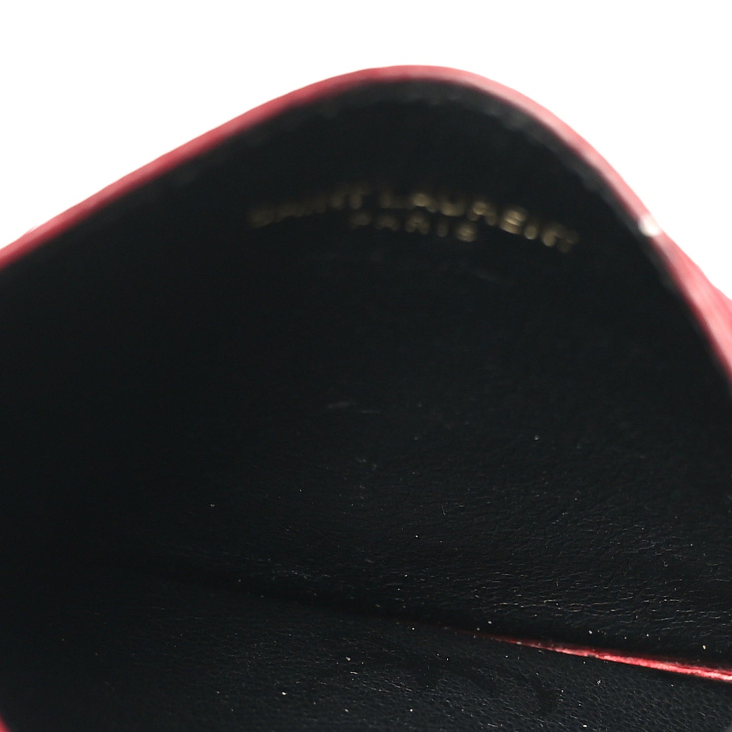 Grain De Poudre Matelasse Chevron Monogram Credit Card Case New Red