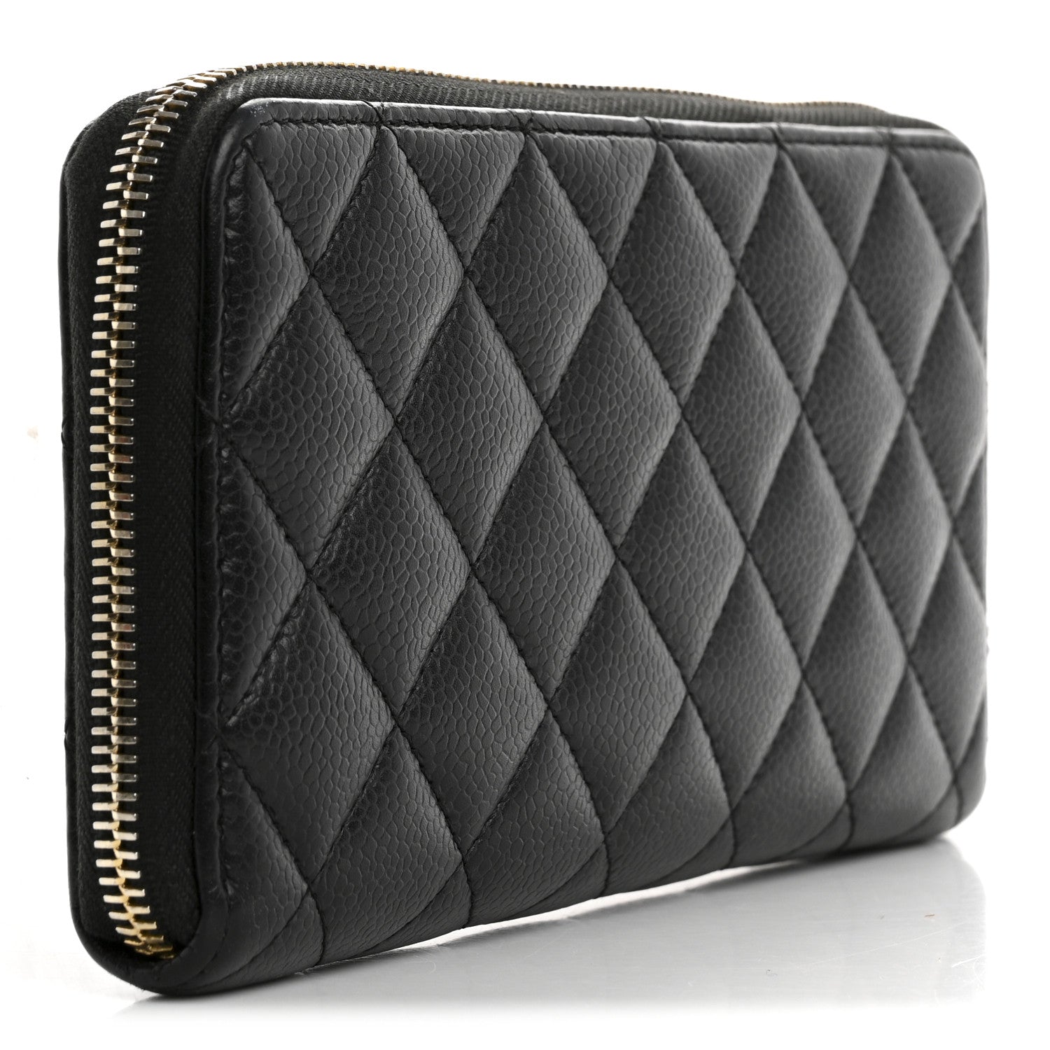 Chanel Caviar Quilted Large Gusset Zip Around Wallet Black 3 of 14