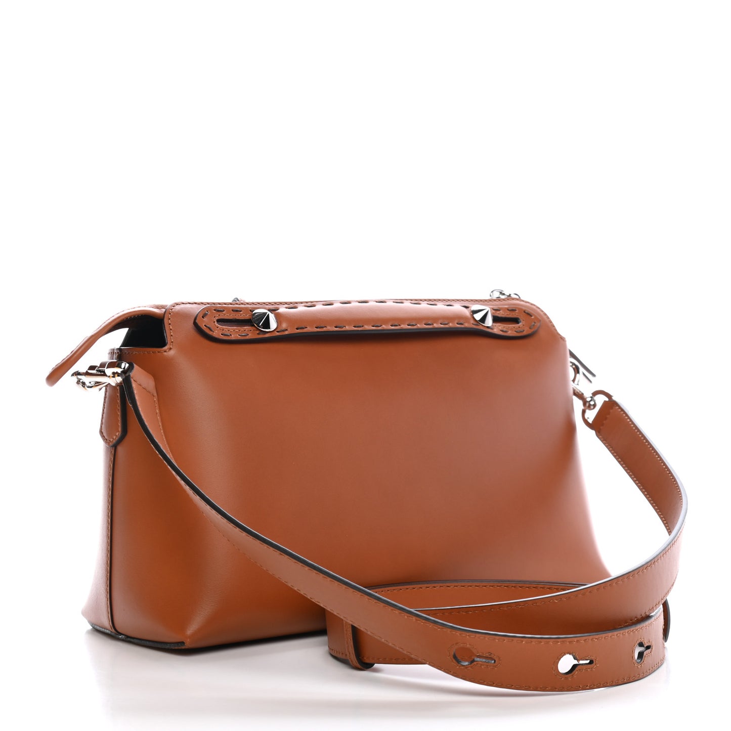 Vitello King Logo Embossed Medium By The Way Boston Bag Cuoio