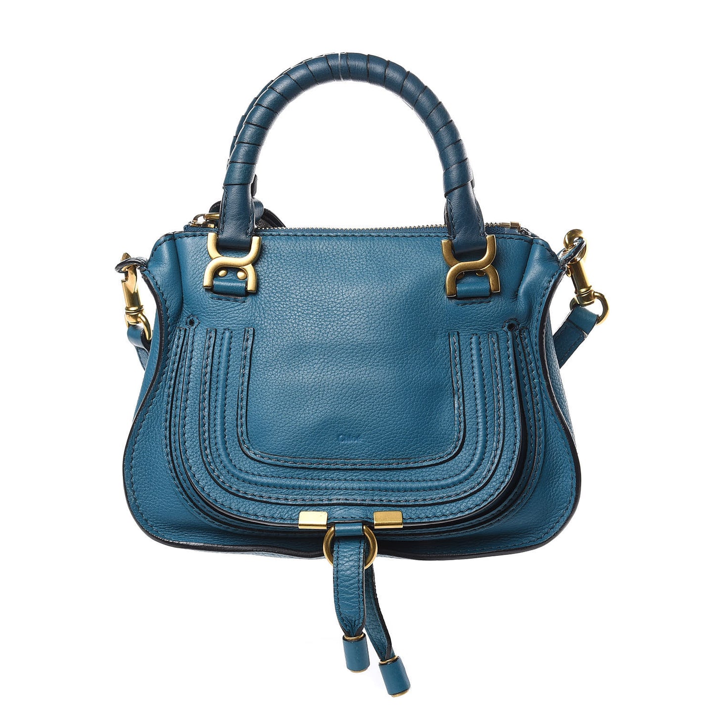 Calfskin Mini Marcie Satchel Laguna Blue