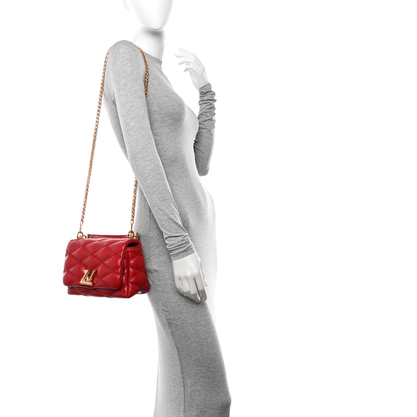 Lambskin Malletage Top Handle GO-14 MM Rouge